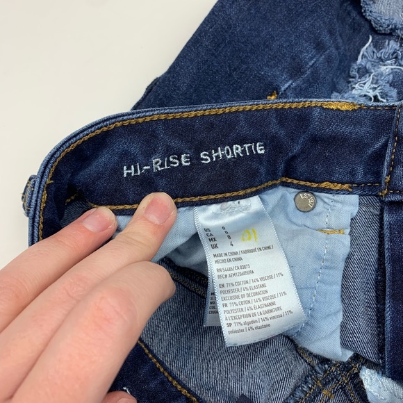 American Eagle Distressed High Rise Shortie Shorts - Picture 6 of 7